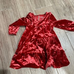 Girls Cat and Jack Red Velvet Dress